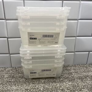 IKEA Storage Containers GLIS 6 In All New Grooved Bottoms For Stacking Office 16
